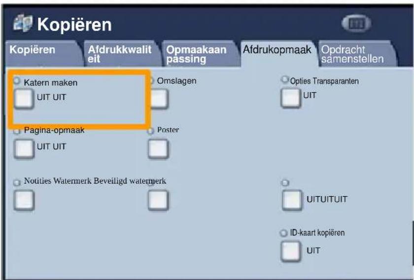 Kopiëren Kopiëren Afdrukkwalit eit Opmaakaan passing Afdrukopmaak Opdracht samenstellen Katern maken Omslagen Options Transparanten UIT UIT UIT Pagina-opmaak Poster UIT UIT Notities Watermerk Beveiligd watermerk UITUITUIT ID-kaart kopiëren UIT