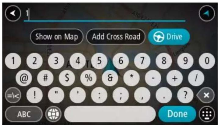 Show on Map Add Cross Road Drive 1 2 3 4 5 6 7 8 9 0 @ # $ % & * - + / =!< ! " ' : ; , . ? × ABC Done