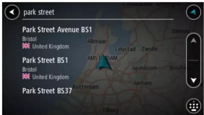 TOMTOM Start 45 - Utiliser les résultats de la recherche - 1