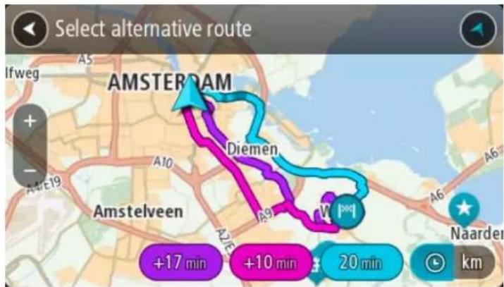 Select alternative route Amsterdam Diemen Amstelveen +17 min +10 min 20 min km