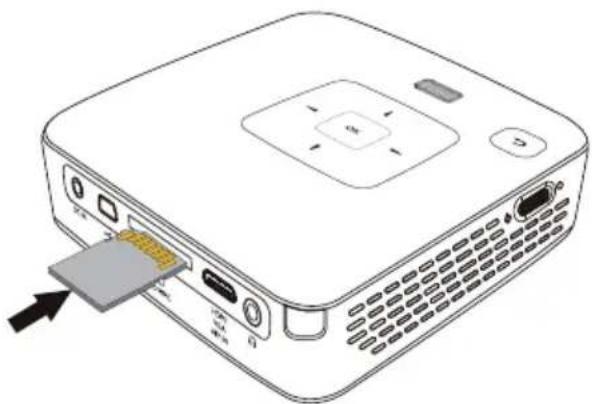 PHILIPS PicoPix PPX2480 - Mise en place d'une carte mémoire - 1