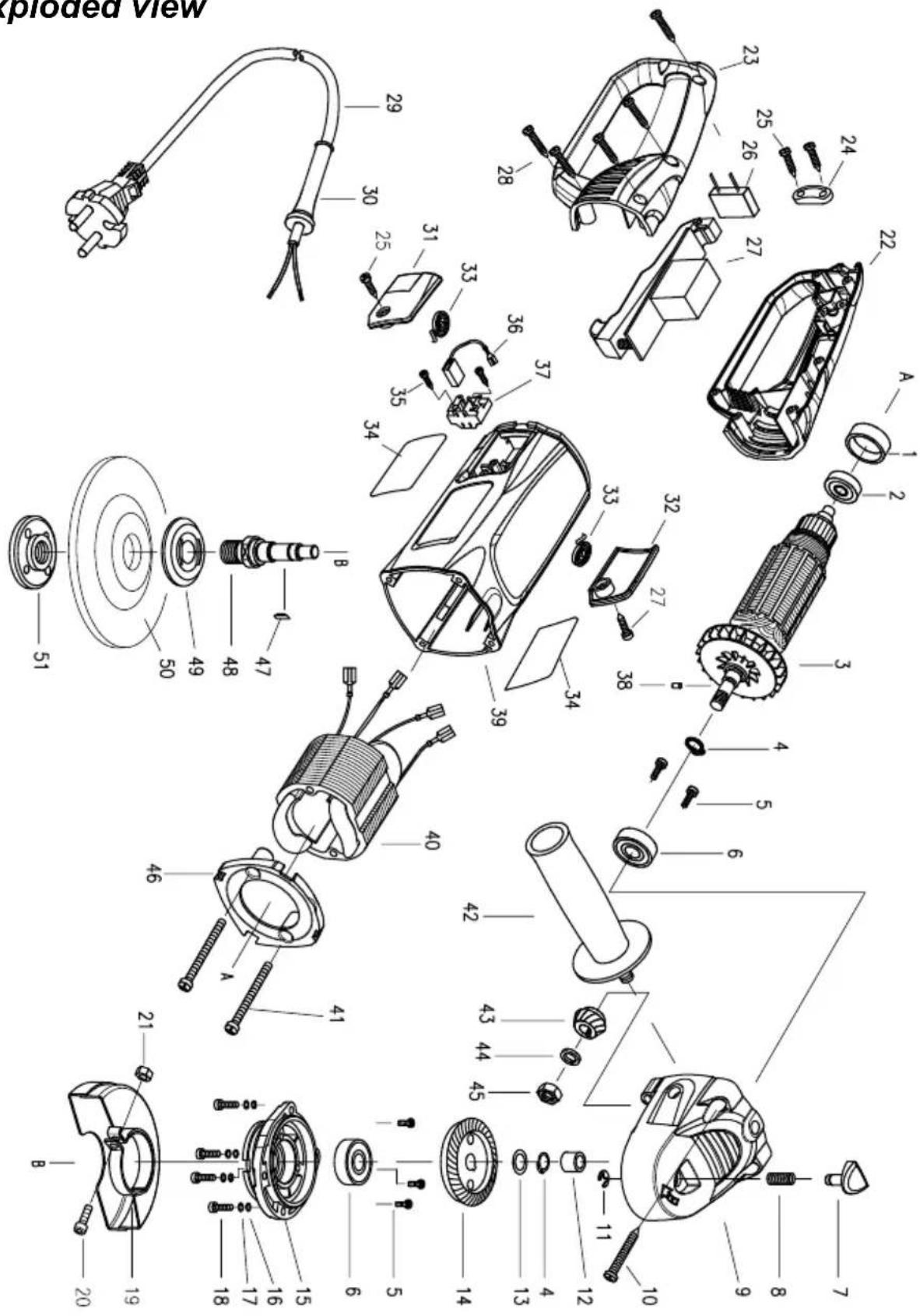 Exploded view 29 30 25 31 33 36 37 35 34 32 27 38 4 5 6 42 43 44 45 11 12 13 14 15 16 17 18 19 20 21 22 23 24 25 26 27 A B C D E F G H I J K L M N O P Q R S T U V W X Y Z