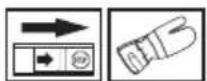 Technical diagram of a mechanical device with labeled parts A, B, C, and L, including a magnified inset view.