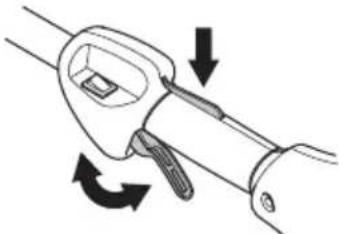 Diagram of a mechanical tool with directional arrows indicating motion (no text or symbols)