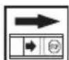 Mechanical assembly diagram showing a lever mechanism with a directional arrow (no text or symbols)