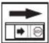 Diagram of a mechanical joint or clamp mechanism with an arrow indicating direction (no text or symbols present)