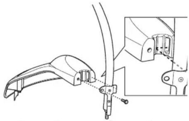 Technical line drawing of a mechanical component with an inset showing a close-up detail (no text or symbols)