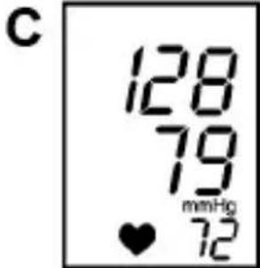 C 128 79 mmHg ♥ 72