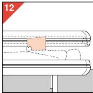 Diagram of a mechanical assembly with layered components and a highlighted section (no text or symbols)
