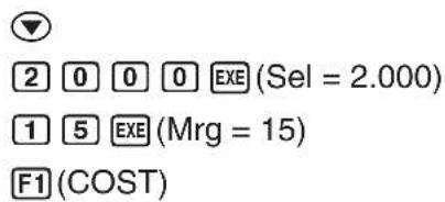 2 0 0 0 EXE (Sel = 2.000) 1 5 EXE (Mrg = 15) F1 (COST)