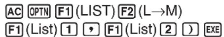 CASIO CFX-9850GC - - Übertragung von Listeninhalten in den Matrix-Antwortspeicher - 1