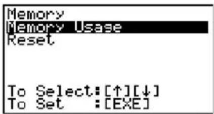 CASIO CFX-9850GC - - Prüfen des Speicherstatus - 1