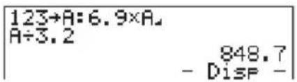 123→A:6.9×A. A÷3.2 848.7 - Disp -