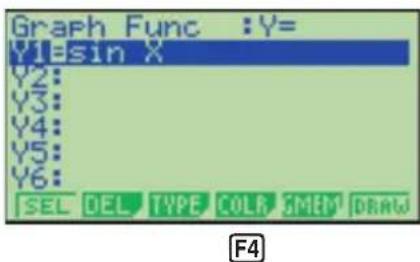 CASIO CFX-9850GC - Beispiel: Zeichnen einer Sinus-Kurve - 1