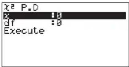 x² P.D X :0 df :0 Execute