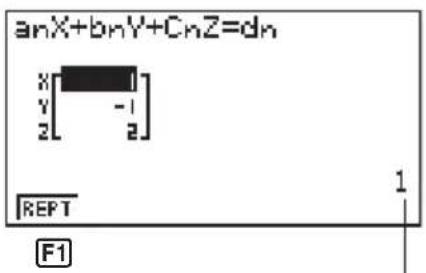 anX+bnY+CnZ=dn X[0] Y[-1] Z[2] REPT F1 1