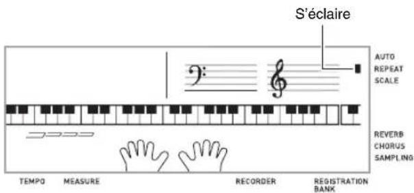 S'éclaire AUTO REPEAT SCALE REVERB CHORUS SAMPLING TEMP0 MEASURE RECORDER REGISTRATION BANK