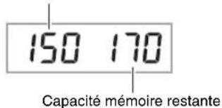 150 170 Capacité mémoire restante