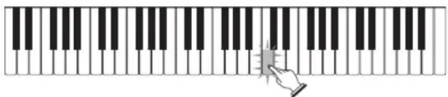 CASIO LK-125 - Jouez la note indiquée par la leçon en 3 étapes. - 1