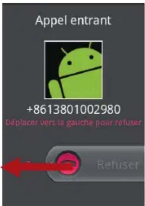 Appel entrant +8613801002980 Déplacer vers la gauche pour refuser Refuser