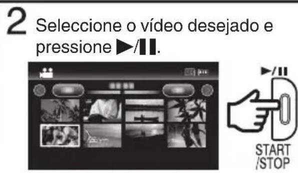 2 Seleccione o vídeo desejado e pressione ▶/II. START /STOP