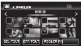 SUPPRIMER SEL. TOUT EFF. TOUT REGLER FIN