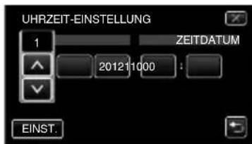 UHRZEIT-EINSTELLUNG 1 ZEITDATUM 2012/11/00 : EINST.