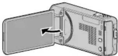 JVC Everio GZ-VX715SE - Ouvrez l'écran LCD. - 1