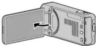 JVC Everio GZ-VX715SE - Откройте ЖК-монитор. - 1