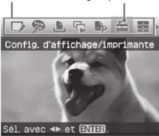 Config. d'affichage/imprimante Sél. avec ▶ et ENTER.