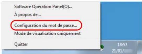 Software Operation Panel(O)... À propos de... Configuration du mot de passe... Mode de visualisation uniquement Quitter 18:57 21/01/