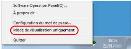 Software Operation Panel(O)... À propos de... Configuration du mot de passe... Mode de visualisation uniquement Quitter 18:57 21/01/