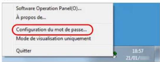 Software Operation Panel(O)... À propos de... Configuration du mot de passe... Mode de visualisation uniquement Quitter 18:57 21/01/