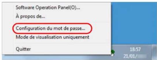 Software Operation Panel(O)... À propos de... Configuration du mot de passe... Mode de visualisation uniquement Quitter