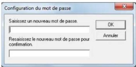 Configuration du mot de passe Saisissez un nouveau mot de passe. Resaisissez le nouveau mot de passe pour confirmation. OK Annuler