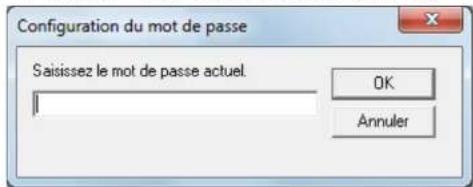 Configuration du mot de passe Saisissez le mot de passe actuel. OK Annuler