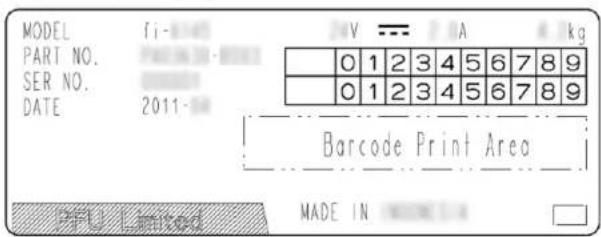 MODEL fi- V --- A kg PART NO. P### 2011- SER NO. DATE 2011- 0 1 2 3 4 5 6 7 8 9 0 1 2 3 4 5 6 7 8 9 Barcode Print Area MADE IN