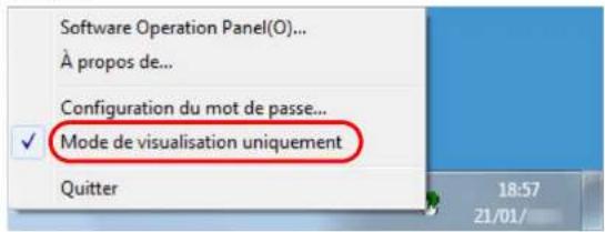 Software Operation Panel(O)... À propos de... Configuration du mot de passe... ✓ Mode de visualisation uniquement Quitter 18:57 21/01/