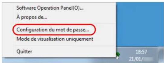 Software Operation Panel(O)... À propos de... Configuration du mot de passe... Mode de visualisation uniquement Quitter