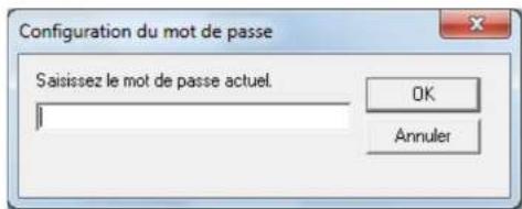 Configuration du mot de passe Saisissez le mot de passe actuel. OK Annuler