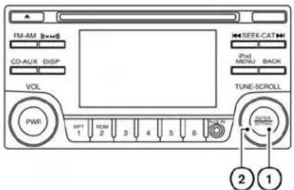 FM-AM |xu#| CD-AUX DISP VOL PWR INT 1 ROM 2 3 4 5 6 SEEK-CAT iPod MENU BACK TUNE-SCROLL 2 1