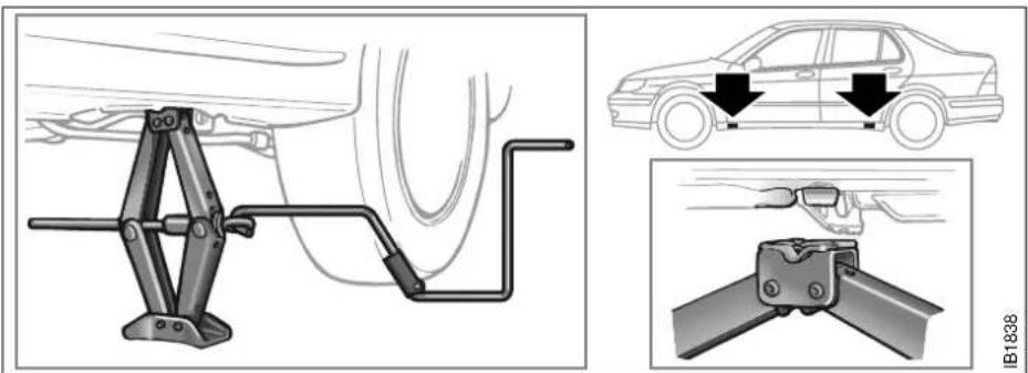 Technical diagram showing car suspension system and vehicle inspection with arrows indicating inspection points