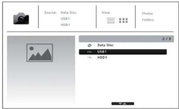 Source: Data Disc USB1 HDD1 View: Photos Folders 2 / 3 Data Disc USB1 HDD1