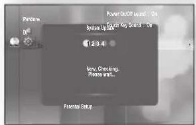 Panitors Power On/Off sound : On DF System Update 1 2 3 4 Touch Key Sound : On Now, Checking Please wait... Parental Setup