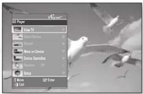 Avivaer 3D Player View TV Select Device Record Menu on Device Device Operation Recorder - Off Setup Moves Exit GP Enter