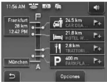 11:56 AM Frankfurt 28 km 12.42 PM München 24.5 km CAR DEA... 21.8 km HOTEL W... 2.8 km TRATTORI... 400 m PARKPLA... Opciones