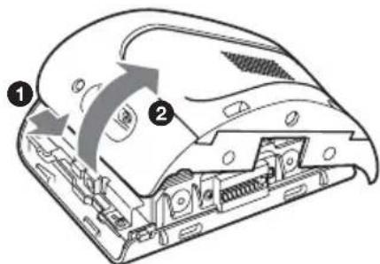 Technical diagram of a device showing internal components with numbered annotations indicating parts of the body and part.