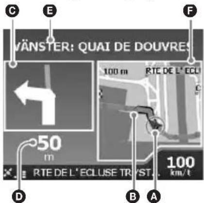 VÄNSTER: QUAI DE DOUVRES 100 m RTE DE L' ECL 50 m RTE DE L' ECLUSE TRUSTA. 100 km/t D B A
