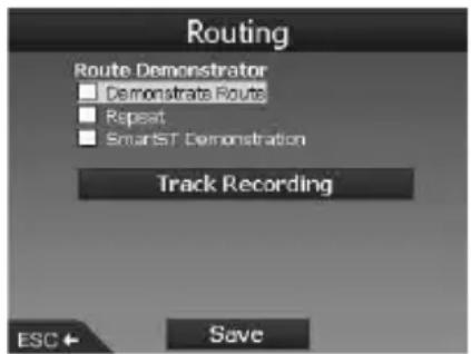 Routing Route Demonstrator ■ Demonstrates Route ■ Repeat ■ SmartST Demonstration Track Recording ESC + Save