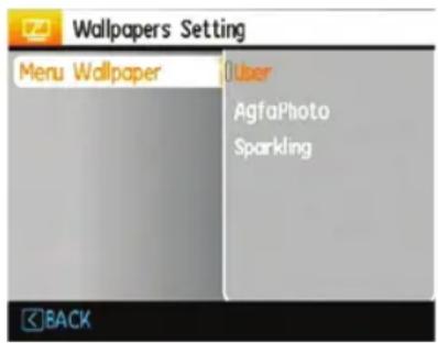Wallpapers Setting Menu Wallpaper User AgfaPhoto Sparkling BACK